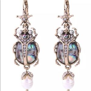 Art Deco Style Earring Scarab beetle scull star